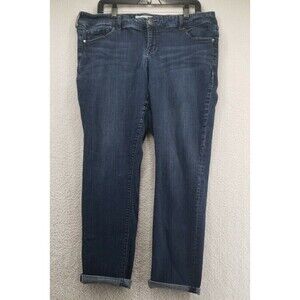 Torrid Jeans Size 16R Girlfriend Stretch Denim Wash Medium Rise Rolled Ankle